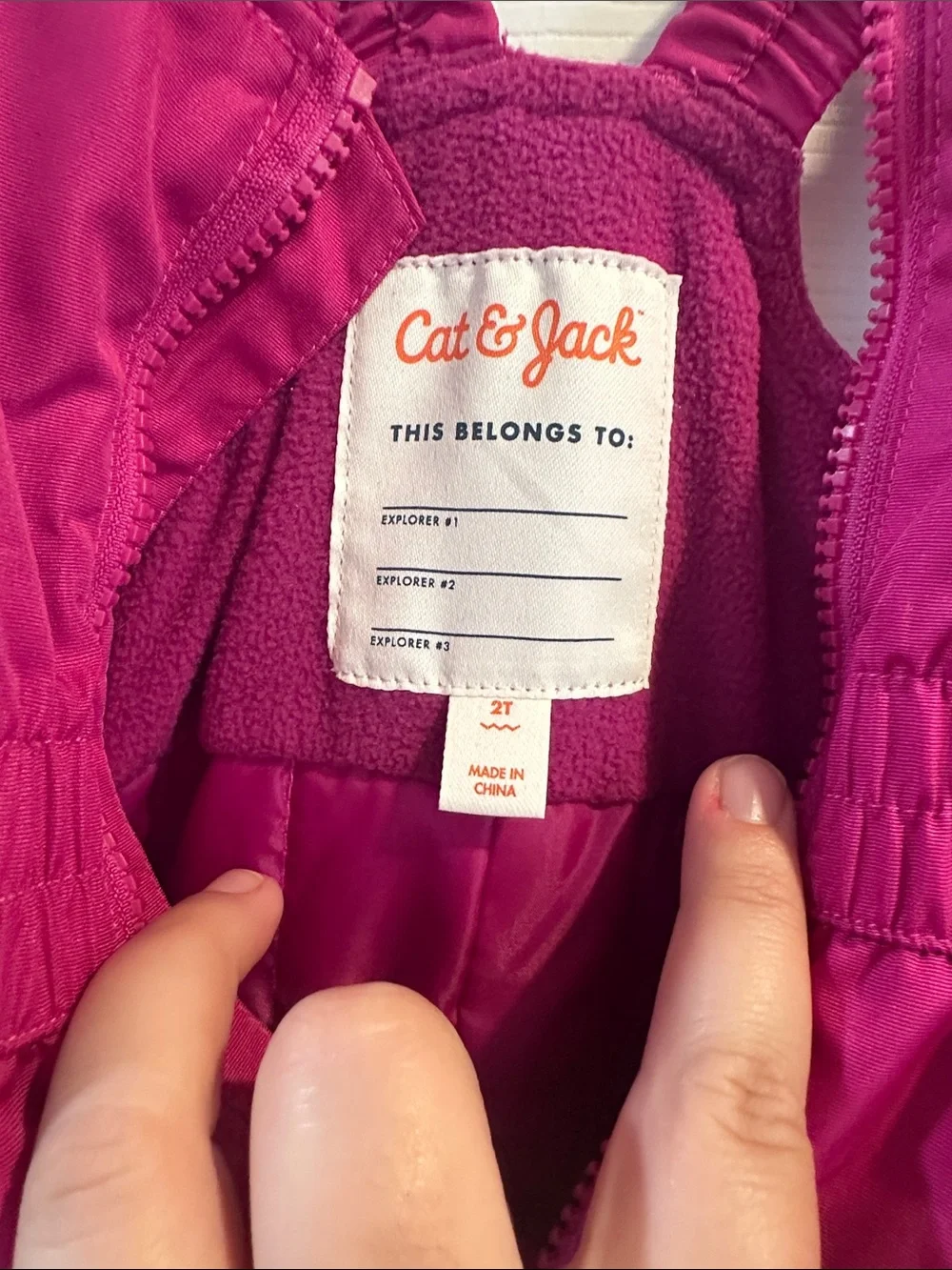 Cat & Jack Bright Magenta Girls Snow Overalls